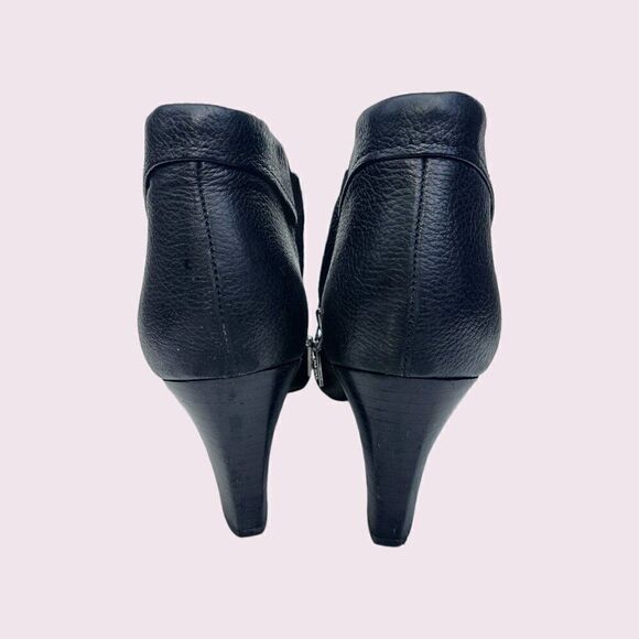 Geox Black Patent Leather Bootie Heels - Picture 3 of 5